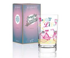 RITZENHOFF Everyday Darling Softdrinkglas von Kathrin Stockebrand, aus Kristallglas, 300 ml, mit trendigen Dekoren