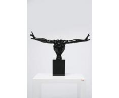 Deko Objekt Athlet, Schwarz, moderne, große Dekorationsfigur auf Marmor Sockel, Fitness Statue Design Mann, Skulptur, (H/B/T) 52x75x23cm