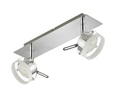 LED Spot, LED Deckenleuchte, mit 2 Spots, 5 Watt, 400 Lumen, dreh- und schwenkbar, chrom