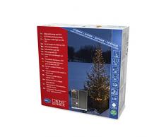 Konstsmide, 6328-800, LED Baummantel mit Ring Ø 15, mit Globes, 8 Stränge à 50 Dioden, vormontiert, 400 bernsteinfarbene Dioden, 24V_Außentrafo, schwarzes Kabel