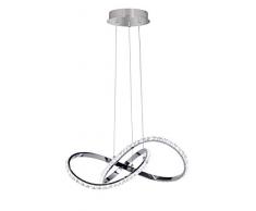 WOFI Pendelleuchte, Metall, Integriert, 17 W, Chrom, 55 x 55 x 1200 cm