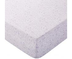 AmazonBasics Spannbetttuch, Mikrofaser, Lavendelfarben mit Paisleymuster, 140 x 200 x 30 cm