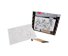 Reeves Skizzieren Pferdeköpfe Malen nach Zahlen, Malpappe, Mehrfarbig, 39.6x33x0.8 cm