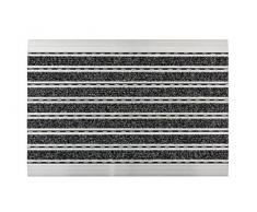 Astra Fußmatte- anthrazit - Aluminiumrahmen - sehr robuste Matte - feine oder grobe Struktur - Schmutzfangmatte - Sauberlauf - 60 x 40 x 1 cm