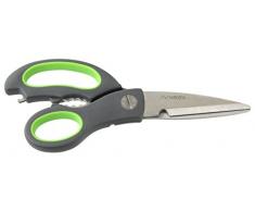 FACKELMANN NIROSTA Superschere + Öffner PRAKTIKA, Allzweckschere, Haushaltsschere mit Flaschenöffner (Farbe: Grün/Grau), Menge: 1 Stück
