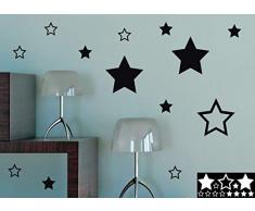 Kleb-drauf 13 Sterne/Schwarz - matt - Aufkleber zur Dekoration von WÃ¤nden, Glas, Fliesen und Allen Anderen glatten OberflÃ¤chen im Innenbereich