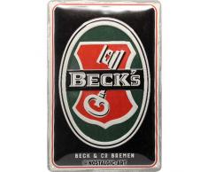 Nostalgic-Art 22296 Becks-Key Logo, Retro Blechschild 20x30 cm, Metall, bunt, 20x 30 cm