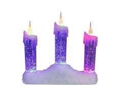 The Benross Christmas Workshop Lichtdeko, mit Wasser gefüllte Kerzen auf Brücke, 3 LEDs