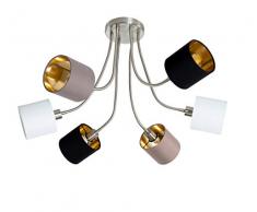 WOFI CHARME Deckenleuchte, Metall, 240 W, Nickel matt