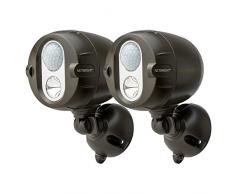 Mr Beams NetBright batteriebetriebener LED Spot mit Bewegungssensor und per Funk koppelbar braun MBN352 (2-er Pack)