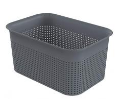 Rotho Brisen Aufbewahrungskorb 4,5 l, Kunststoff (PP), Anthrazit, 4,5 Liter (26,2 x 18 x 13 cm)