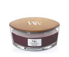 Große WoodWick Duftkerze im Sanduhrglas mit knisterndem Docht, Black Cherry, bis zu 50 Stunden Brenndauer