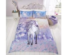 Rapport Bettwäsche-Set mit magischem Einhorn-Motiv, violett, Einzelbett