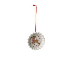 Villeroy & Boch Winter Bakery Decoration Baumschmuck Kuchenform Rentier, Porzellan, Braun/Weiß