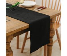 Tischläufer und Platzdeckchen, weich Table Runner 12 x 108 schwarz