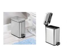 iDesign 44250EU Basic Mülleimer, 12,7 x 20,32 x 27,94 cm, Satin, edelstahl