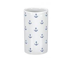 Kleine Wolke Textilgesellschaft Anchor Zahnputzbecher, Steinzeug, dunkelblau, 6,2 x 11,5