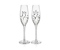 Me to You Tatty Teddy Champagnergläser, Geschenkset, Mr & Mrs AGN01003