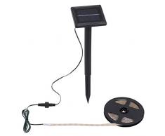 Briloner Leuchten Außen LED Band 3m mit Solar-Panel, IP65, Plastik, Schwarz, 300 x 9.5 x 33 cm