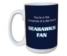 Tree-Free Greetings Baumfreie Grüße 15 Oz Keramik Seahawks Fußball Fan Becher mit Henkel/, Mehrfarbig