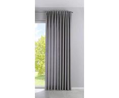 Vorhang Blickdicht »Palermo« HxB 250x300 cm Grau Gardine Extra Breit Matt Lichtdurchlässig Verdeckte Schlaufen Raffhalter Gardinenband, 100002651