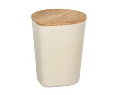 Wenko Aufbewahrungsdose Derry 0,75 l - Vorratsdose, Frischhaltedose mit Bambusdeckel und Silikonring luftdicht und aromafrisch Fassungsvermögen: 0,75 l, Bambusfaser, 10,5 x 13 x 12 cm, creme