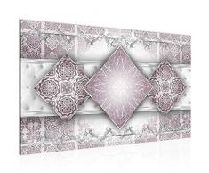 Bilder Abstrakt Mandala Wandbild 70 x 40 cm Vlies - Leinwand Bild XXL Format Wandbilder Wohnzimmer Wohnung Deko Kunstdrucke Rosa 1 Teilig - MADE IN GERMANY - Fertig zum Aufhängen 023514c