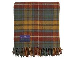 Prince of Scots Überwurf, Schottenkaro, Tweed, 100 % reine Schurwolle, flauschig, antiker Buchanan