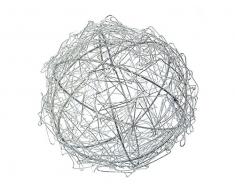 Draht Kugel 14 cm, 2 Stück, Metall, silber, 14 x 14 x 14 cm