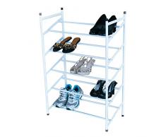 MSV Schuhregal, Metall, Blanco