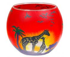 Himmlische Düfte Geschenkartikel GmbH Safari Windlicht, Glas, Bunt, 11 x 11 x 9 cm