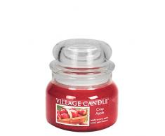 Village Candle Knuspriger Äpfel Duftkerze im Glas 312g, rot, 10.4 x 10.6 x 10.1 cm