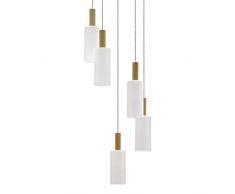 EGLO OAKHAM Hängeleuchte, Holz, 40 W, braun, weiss