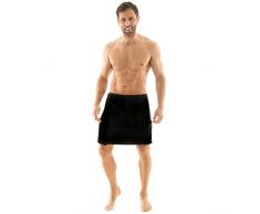CelinaTex Malaga Saunakilt Herren S/M schwarz Mikrofaser Sauna Kilt Coral Fleece Saunamantel Saunatuch