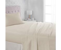 AmazonBasics Bettwäsche-Set aus Mikrofaser, leicht, superweich, pflegeleicht, mit 40,6 cm tiefen Taschen 1er-Pack Twin beige
