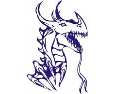 INDIGOS 4051095039709 Wandtattoo w345 Drachen Wandauskleber in 3 Größen, 120 x 77 cm, blau