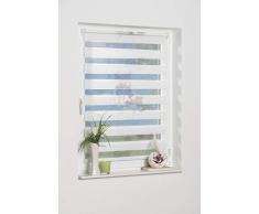 K-home Klemmfix Doppelrollo Denia ohne Bohren Petrol-Grau 95 x 150 cm (B x L) Design:Blume