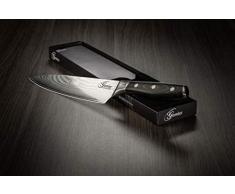 Genius Damaszener Chef-Messer | Küchenzubehör, Edelstahl, schwarz, Chefmesser