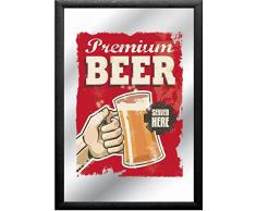 empireposter - Beer - Premium - GrÃ¶Ãe (cm), ca. 20x30 - Bedruckter Spiegel, NEU - Beschreibung: - Bedruckter Wandspiegel mit schwarzem Kunststoffrahmen in Holzoptik -