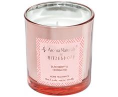 Ritzenhoff 5070004 Aroma Naturals Luxury Duftkerze, Glas, Schwarz/Rosa, 7 x 7 x 8 cm