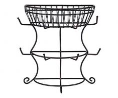 Gourmet Basics von Mikasa Band und Streifen 6 Becherbaum mit Boden Korb antik Französische Landschaft, Antik-Schwarz 14.76 x 7.76 x 13.50 Antik-Schwarz