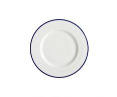 Fairmont and Main Dessertteller, 21 cm, glasiertes Feinsteinzeug, Flacher Rand, Kobaltblau/Weiß, 4 Stück