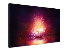 LANA KK - Leinwandbild Shining Bunt mit Blumen auf Echtholz-Keilrahmen â Frühling und Natur Fotoleinwand-Kunstdruck in rot, einteilig & fertig gerahmt in 100x70cm