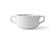 Holst Porzellan PAR 525 Suppentasse stapelbar 0,30 l Reliefform Paris, weiß, 15.4 x 10.4 x 5.7 cm, 6 Einheiten