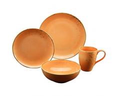Creatable 19990, Serie Nature Collection Mediterran, Geschirrset 4 teilig Orange Single Set, Stein, mehrfarbig, 30 x 16 x 32 cm, 4-Einheiten