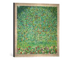Gerahmtes Bild von Gustav Klimt Apfelbaum I, Kunstdruck im hochwertigen handgefertigten Bilder-Rahmen, 50x50 cm, Silber Raya