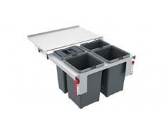 FRANKE Sorter Garbo 60-4 Abfallsorter Abfalleimer Mülleimer Abfallsammler, grau, 56,2 x 39,9 x 36 cm