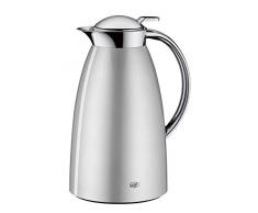 alfi 3561.269.100 Isolierkanne Gusto, Edelstahl Ice-Silver 1,0 l, Absolut dicht, zerlegbarer Verschluss, 12 Stunden heiß, 24 Stunden kalt