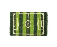 Relaxdays Fußmatte Kinder mit Bild Motiv Fußball als Türvorleger klein für Kinderzimmer aus Kokos mit rutschfestem Boden aus Gummi Mini Fußabtretet Türmatte HBT 1,5 x 40 x 25 cm, Motiv: Fußballplatz