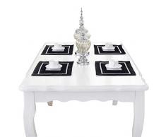 hangnuo Set von 4 Hochzeit Elegante Pailletten-Strass Contrated Classic Tisch-Sets Tisch MATS, 30 x 39,9 cm, schwarz, Standard